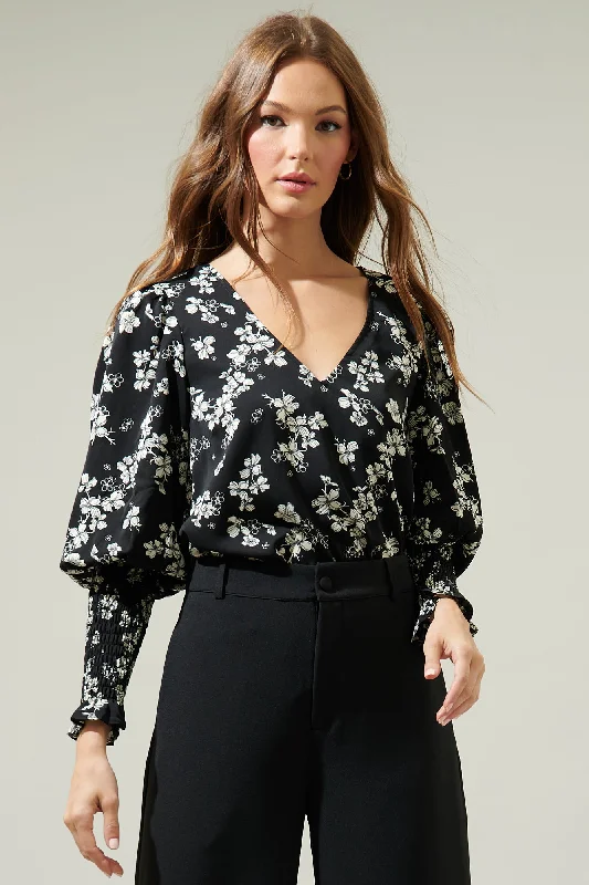 Kennie Floral Smocked Long Sleeve Blouse