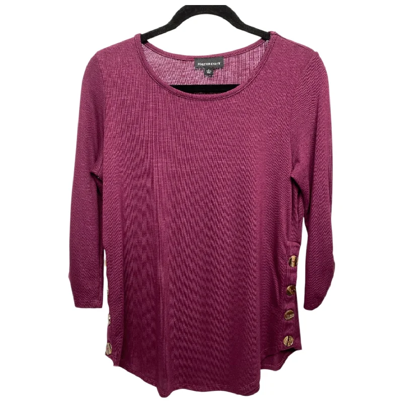 Top 3/4 Sleeve By Fortune & Ivy In Maroon, Size: S