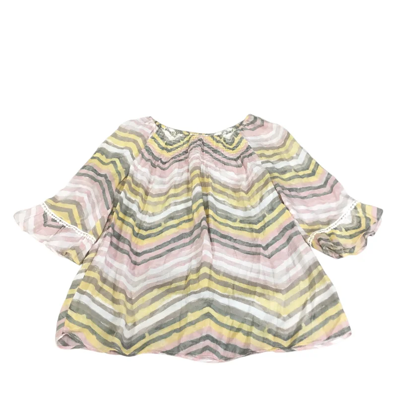 Top 3/4 Sleeve By New Directions In Striped Pattern, Size: M