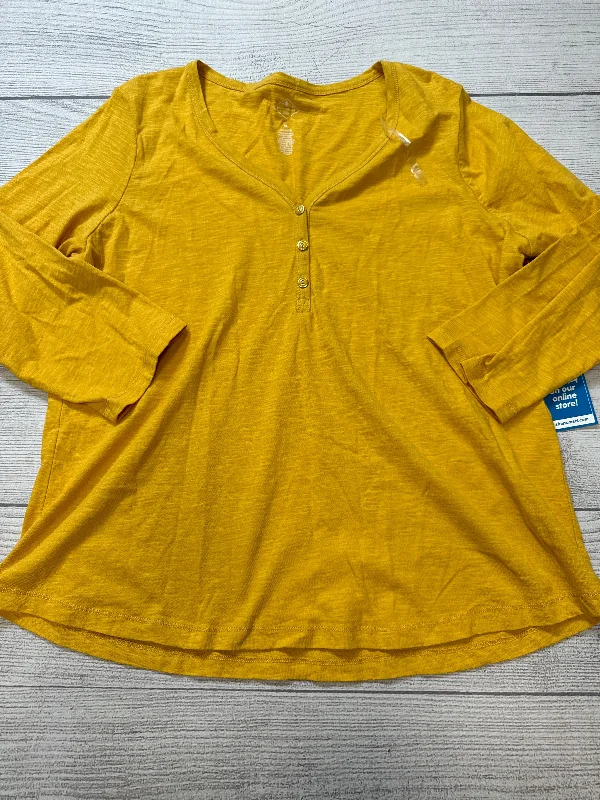 Top 3/4 Sleeve By St Johns Bay In Yellow, Size: Xl