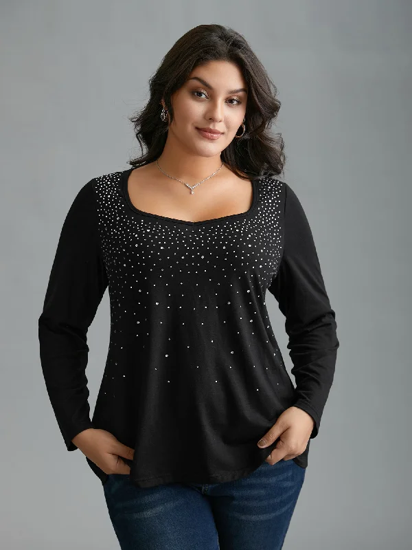 Sequin Stretchy Long Sleeve T-shirt