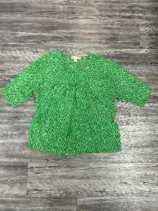 Top 3/4 Sleeve By Michael By Michael Kors In Green, Size: S