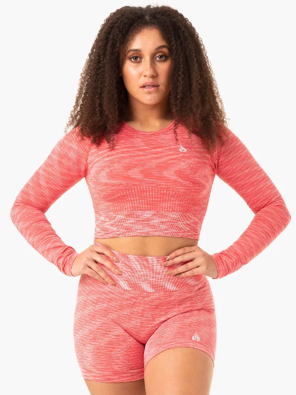 Evolve Seamless Long Sleeve Top - Coral