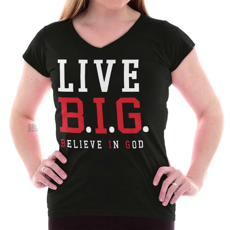 Believe in God Junior Fit V-Neck T-Shirt