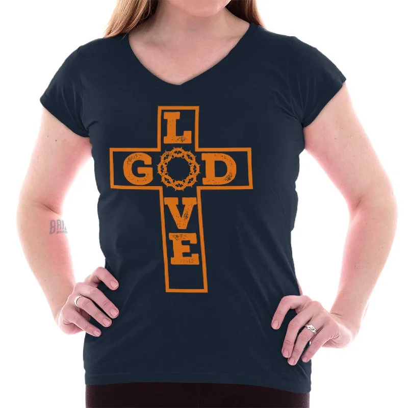 Love God Junior Fit V-Neck T-Shirt