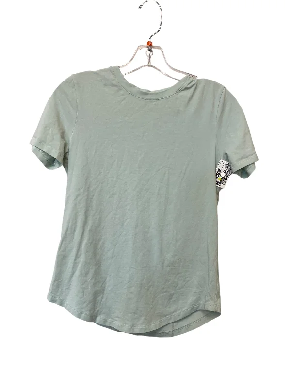 Athletic Top Short Sleeve By Lululemon In Green, Size: 2