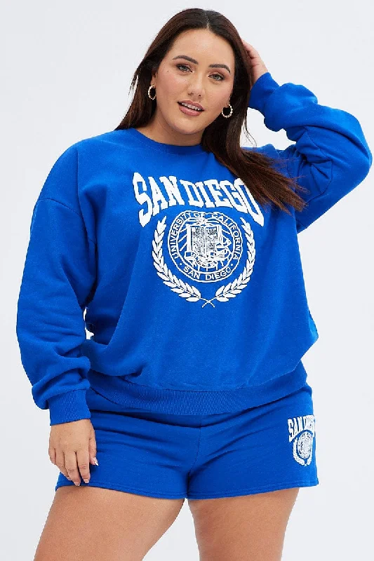 Blue San Diego Embroidered Sweater