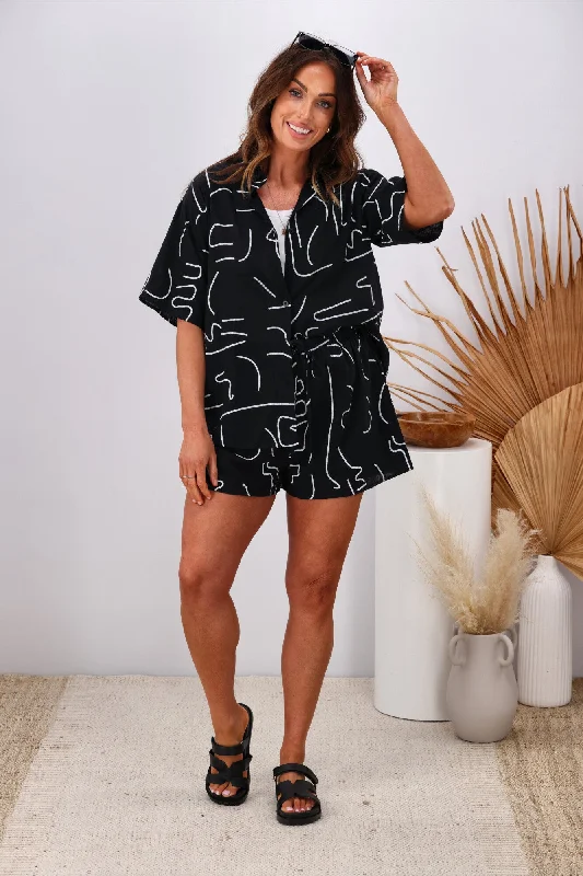 By Frankie Island Time Top and Short Set Black