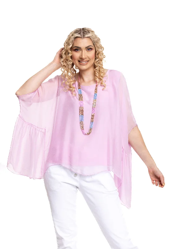 Florence Silk Top in Petal Pink