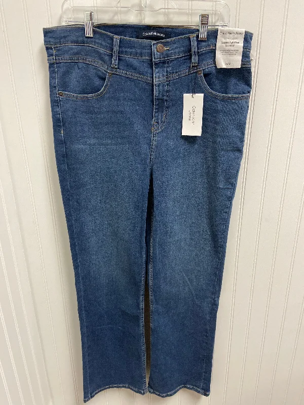 Jeans Boot Cut By Calvin Klein In Blue Denim, Size: 16