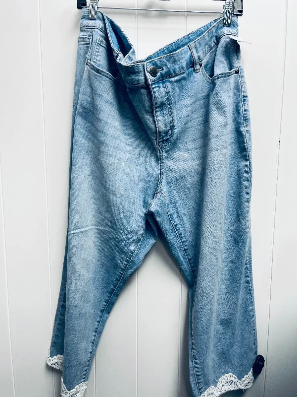 Jeans Cropped By Lane Bryant In Blue Denim, Size: 18