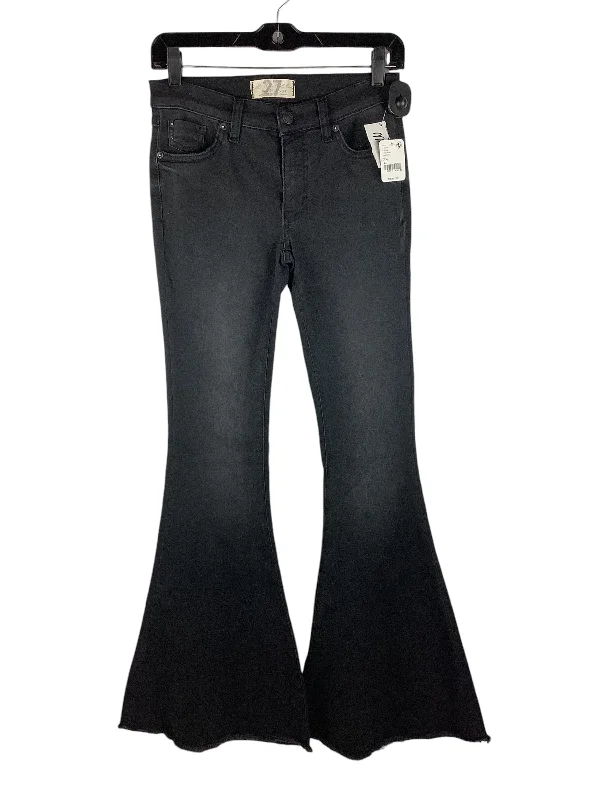 Jeans Flared By Free People In Black Denim, Size: 4