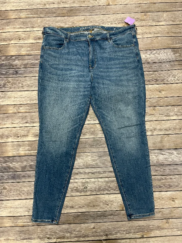 Jeans Skinny By American Eagle In Blue Denim, Size: 22