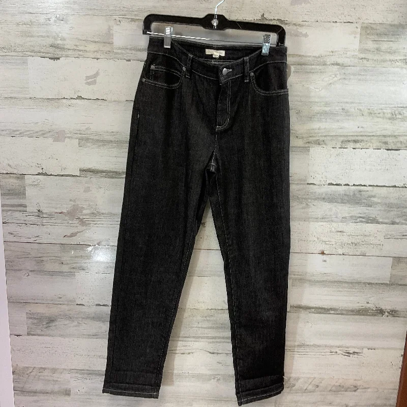 Jeans Straight By Eileen Fisher In Black Denim, Size: 6petite