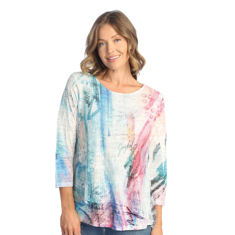 Jess & Jane “Joyful” Boucle Mesh Tunic Top - BC4-1787