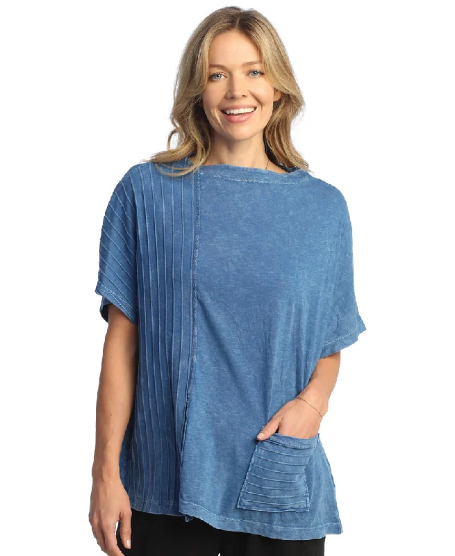 Jess & Jane Mineral Washed Mock Neck Top - M117