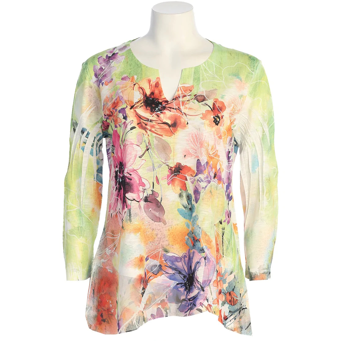 Jess & Jane "Victoria" High-Low Tunic w/ Chiffon Border - 61-1798