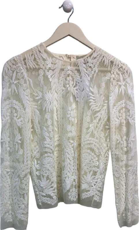 Mason Ivory Lace Embroidered Blouse UK 6