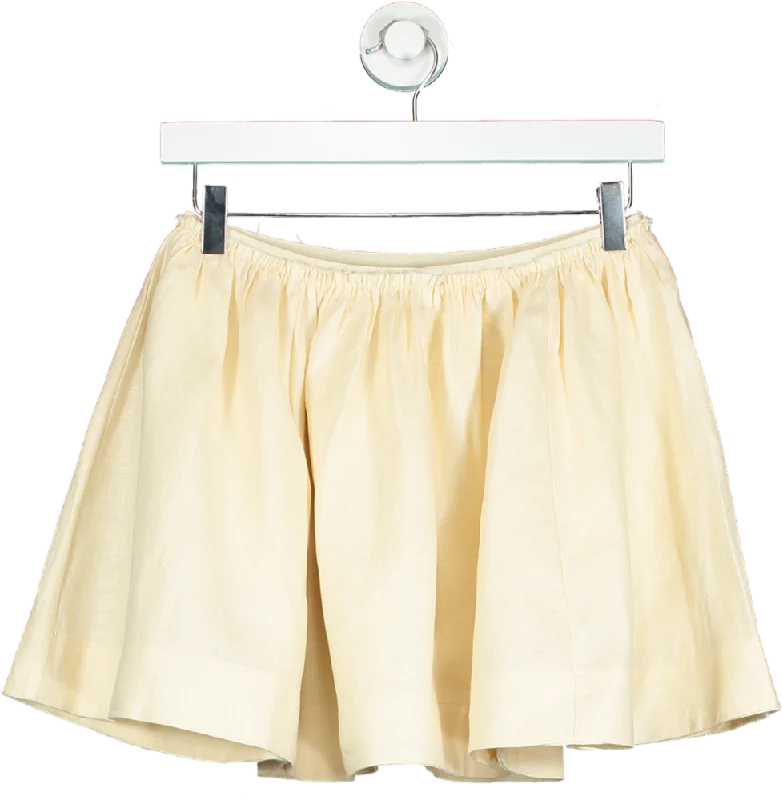 Reformation Yellow Buttermilk Linen Mini Skirt UK S