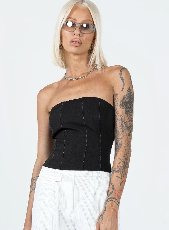 Taron Strapless Top Black