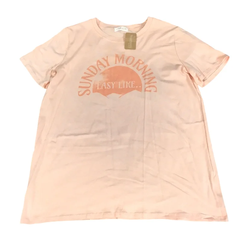 Top Short Sleeve Basic By Vestique In Pink, Size: L