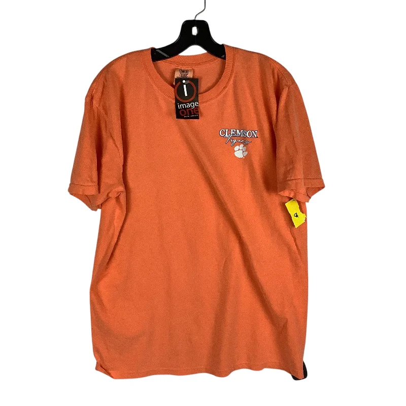 Top Short Sleeve By Comfort Colors In Orange, Size: L