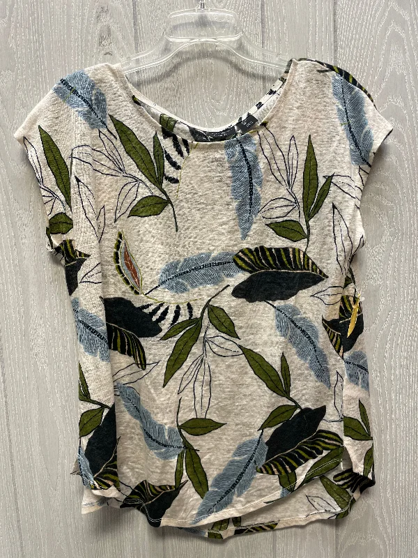 Top Short Sleeve By Tahari By Arthur Levine In Floral Print, Size: L