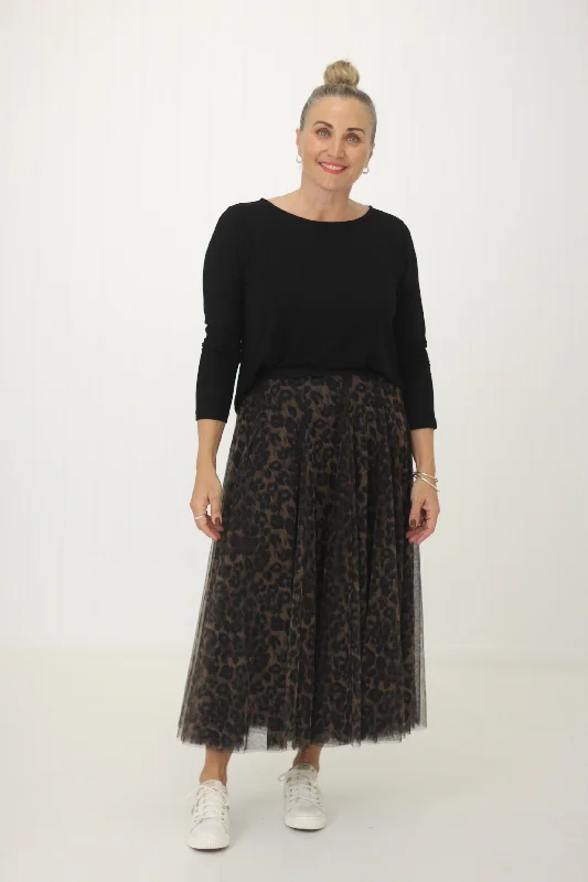 Tulle Skirt Leopard Curve