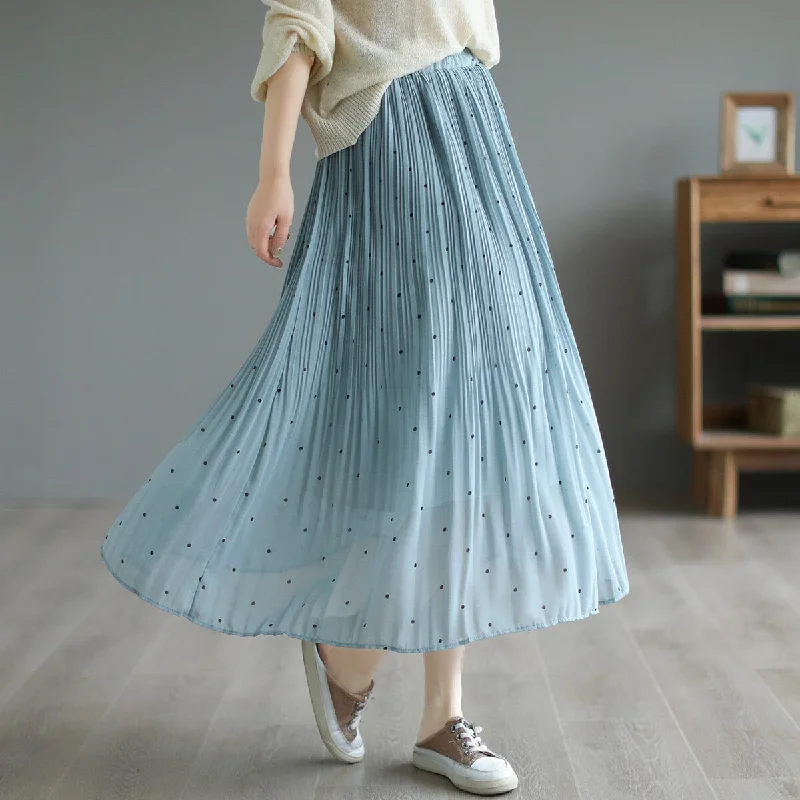 Women Summer Loose Casual Dots Skirts