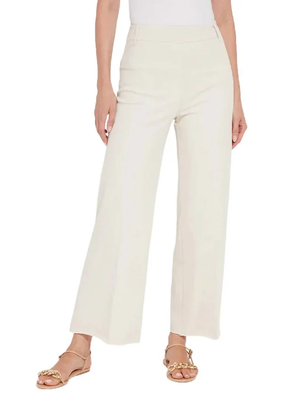 Erin Wide Leg Denim Pant In Oat