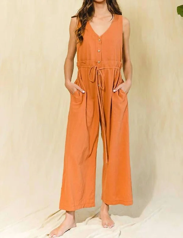 Irie Sleeveless Jumpsuit In Camel