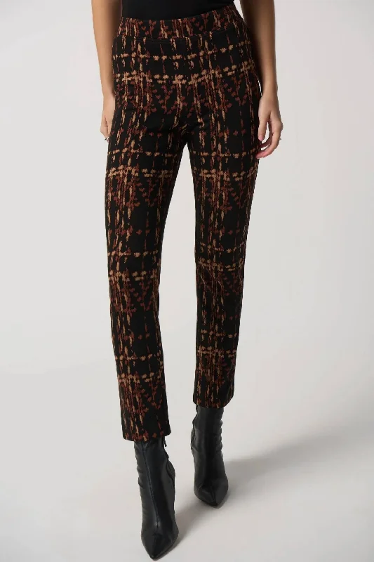 Plaid Slim-Fit Pants In Black/multi