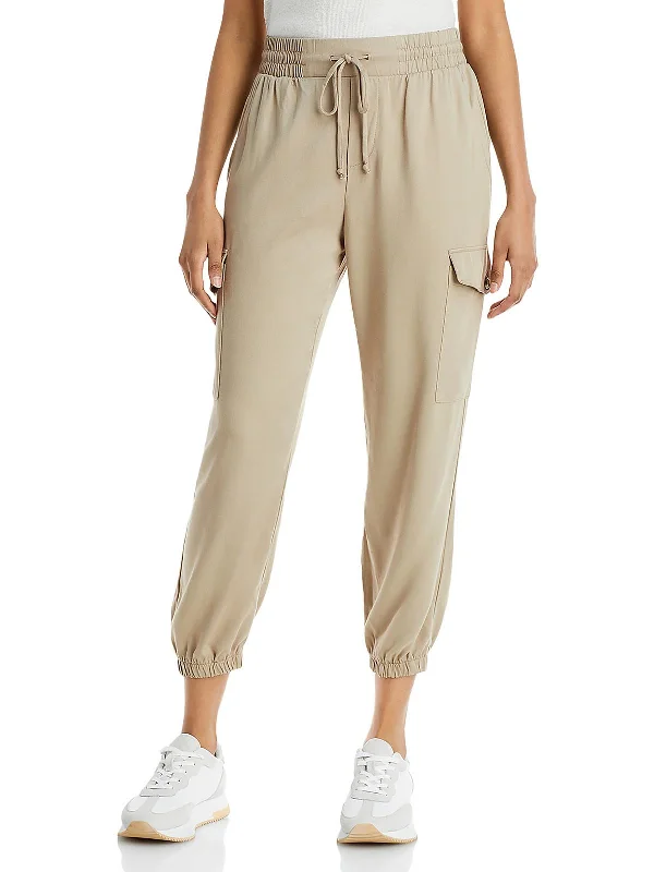 Womens Cargo Drawstring Jogger Pants