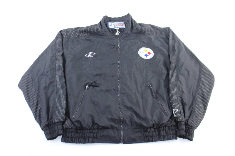 90's Pittsburgh Steelers Embroidered LogoAthletic Zip Up Jacket