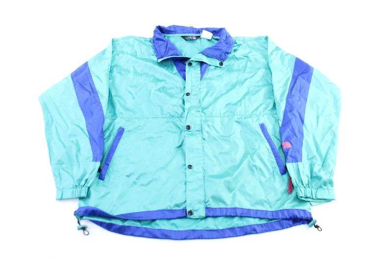 90's The North Face Embroidered Logo Blue & Teal Zip Up Jacket