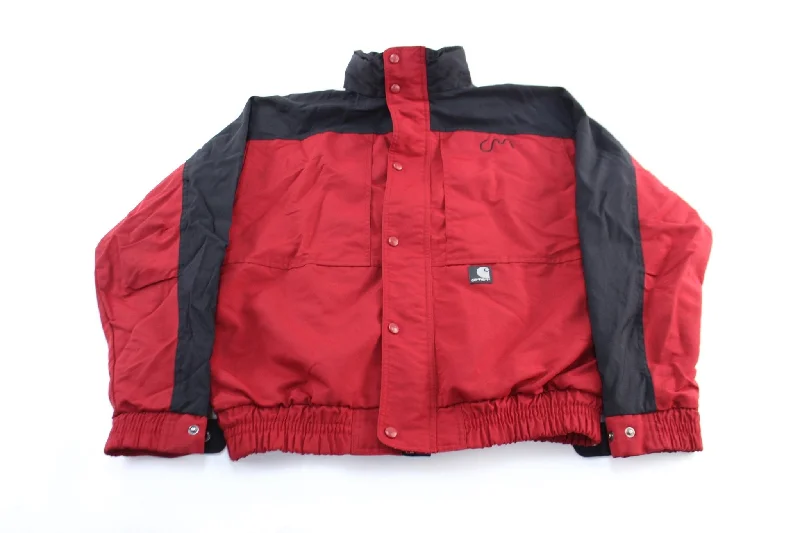 Carhartt Logo Patch Black & Red Zip Up Jacket