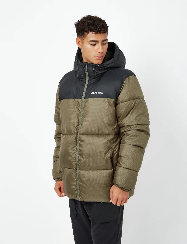 Columbia Puffect Hooded Jacket - Stone Green/Black