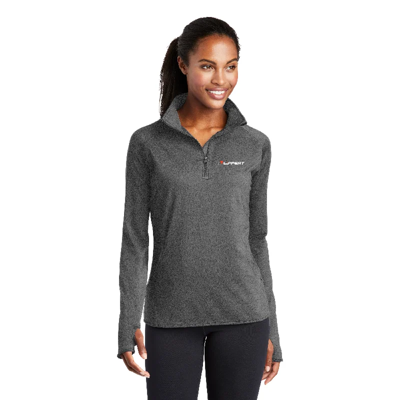 Ladies 1/4 Zip - Charcoal Heather Grey