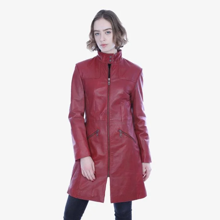 Ladies 3/4 length Zip Up Red