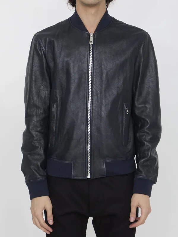 Leather Bomber Jacket