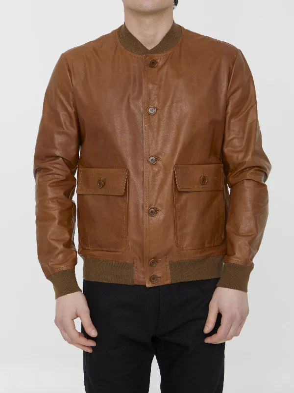 Leather Bomber Jacket