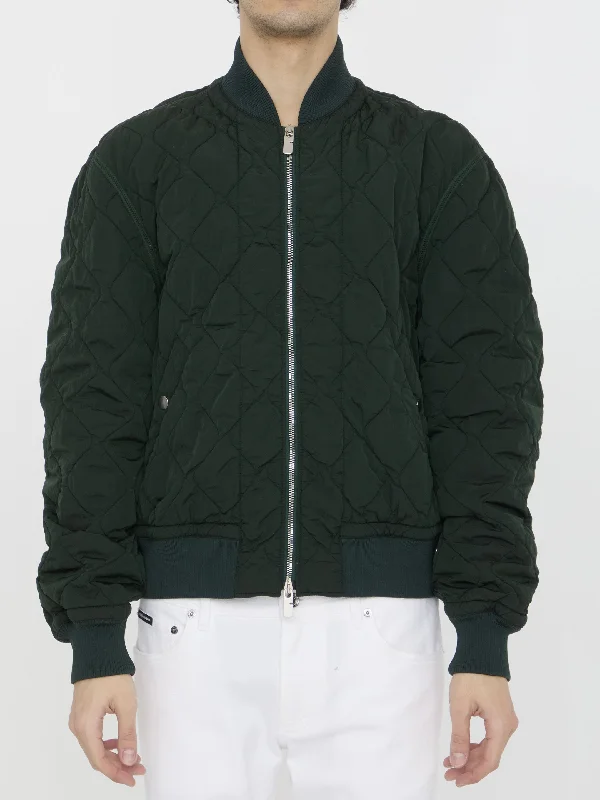 Quilted Nylon Bomber Jacket