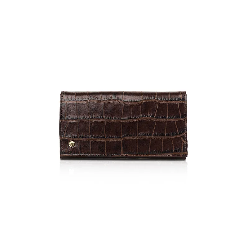 Grosvenor Purse - Chocolate Croc Print