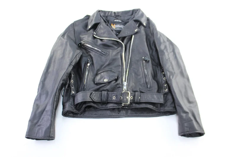 Women's X Element Advanced Motorcycle Black Leather Zip Up Jacket