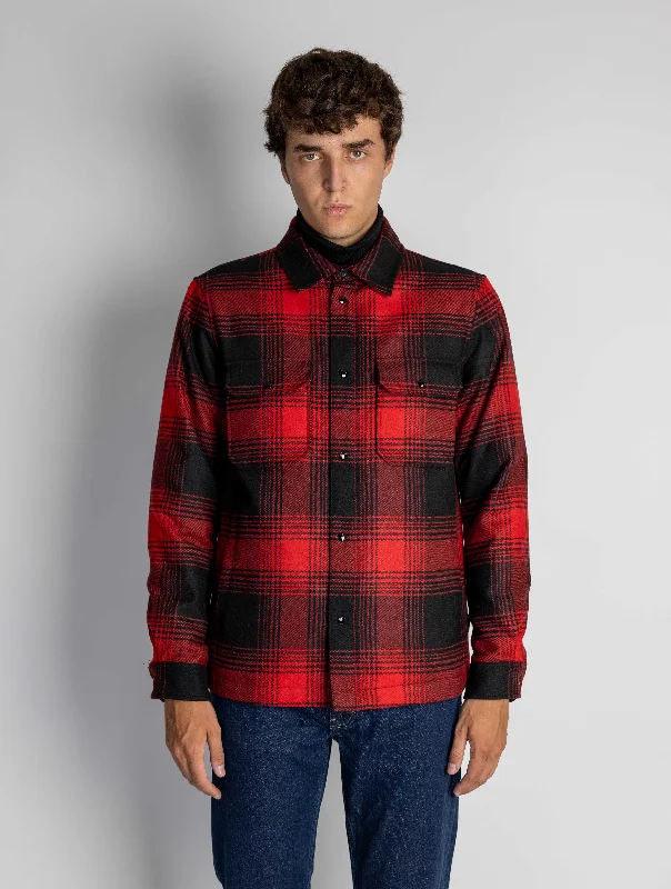 Overshirt Check Imbottita Rosso