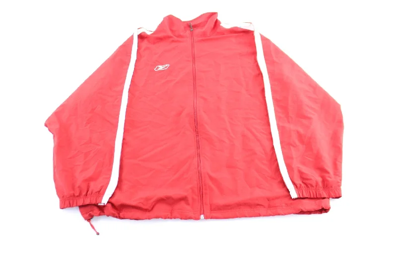 Y2K Reebok Embroidered Logo Red & White Zip Up Jacket