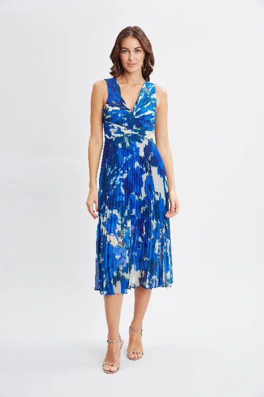 Garden Printed Twist Midi Dress