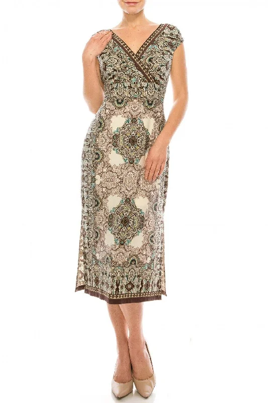 London Times Empire Waist Midi Dress