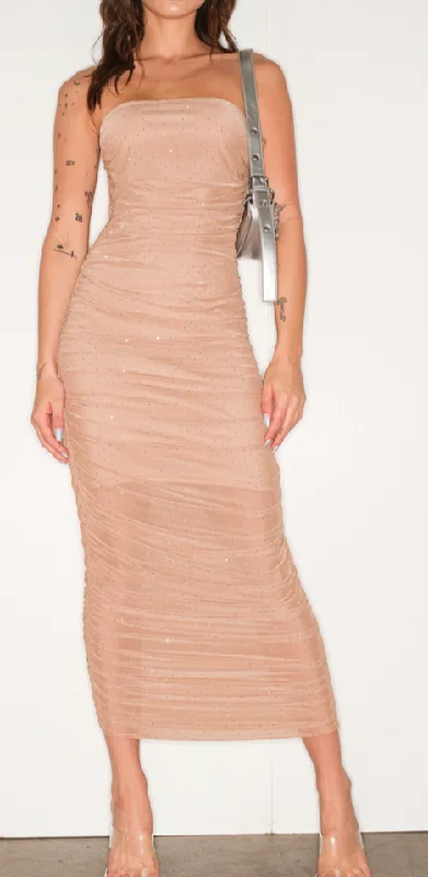 Rhinestone Bodycon Midi Dress