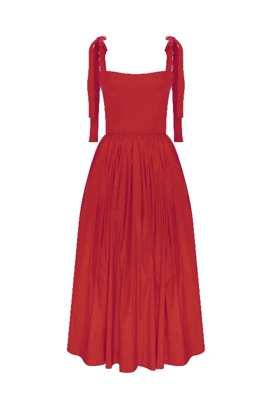 Sibby Midi Dress in Rouge